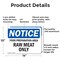Signmission Food Preparation Area Raw Meat Only, 14 in W x Rectangle, Aluminum OS-2PACK-NS-A-1014-L-15715 - alternate 3